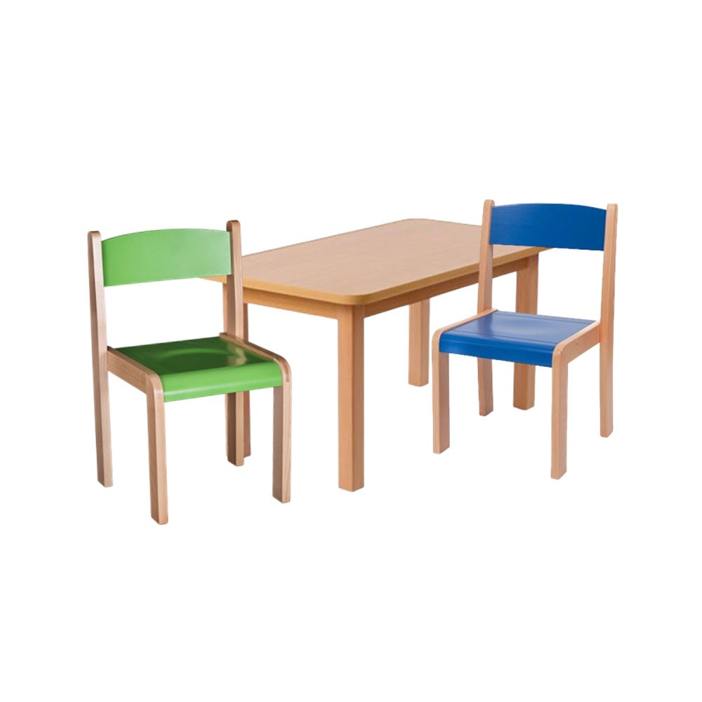 Set masa si 4 scaune gradinita bambi, h31, albastru/verde