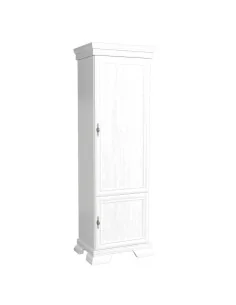 Dulap VMD1, 4 polite, 2 usi, Pal Melaminat, cu elemente din MDF, Alb Antichizat